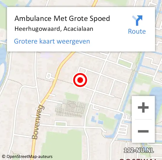 Locatie op kaart van de 112 melding: Ambulance Met Grote Spoed Naar Heerhugowaard, Acacialaan op 25 februari 2024 12:24