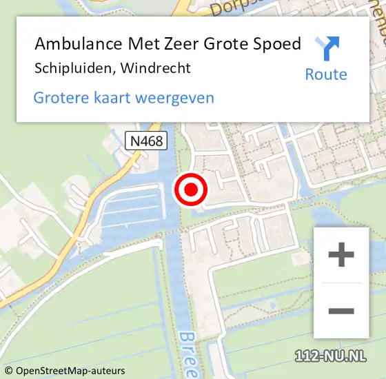 Locatie op kaart van de 112 melding: Ambulance Met Zeer Grote Spoed Naar Schipluiden, Windrecht op 25 februari 2024 12:29