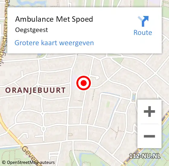 Locatie op kaart van de 112 melding: Ambulance Met Spoed Naar Oegstgeest op 25 februari 2024 12:41