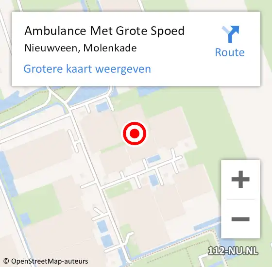 Locatie op kaart van de 112 melding: Ambulance Met Grote Spoed Naar Nieuwveen, Molenkade op 25 februari 2024 13:44