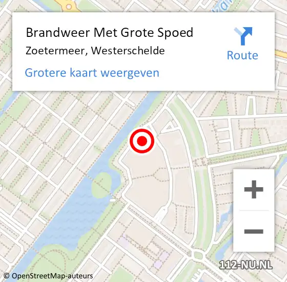Locatie op kaart van de 112 melding: Brandweer Met Grote Spoed Naar Zoetermeer, Westerschelde op 25 februari 2024 14:42