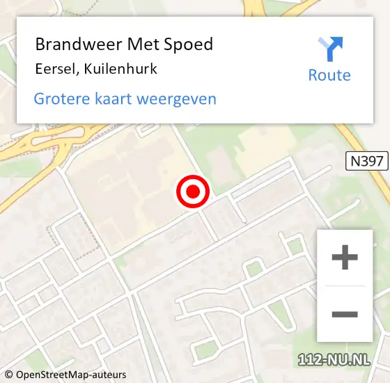 Locatie op kaart van de 112 melding: Brandweer Met Spoed Naar Eersel, Kuilenhurk op 25 februari 2024 14:55