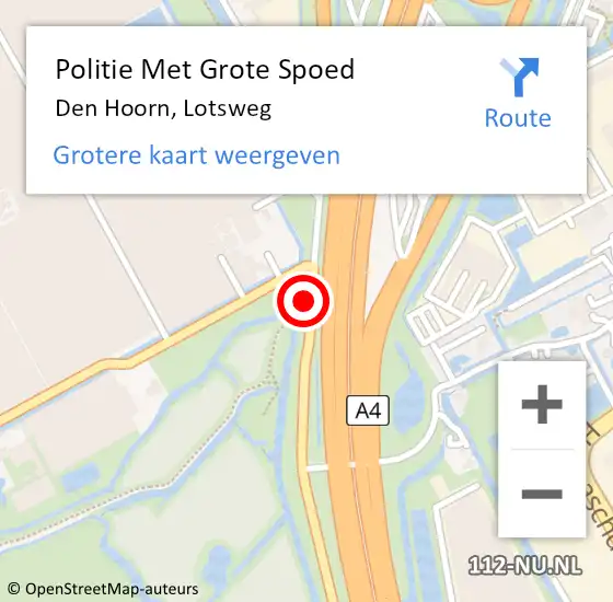 Locatie op kaart van de 112 melding: Politie Met Grote Spoed Naar Den Hoorn, Lotsweg op 25 februari 2024 14:55