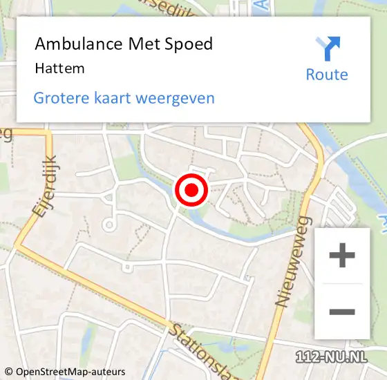 Locatie op kaart van de 112 melding: Ambulance Met Spoed Naar Hattem op 25 februari 2024 15:10