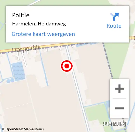 Locatie op kaart van de 112 melding: Politie Harmelen, Heldamweg op 25 februari 2024 15:40
