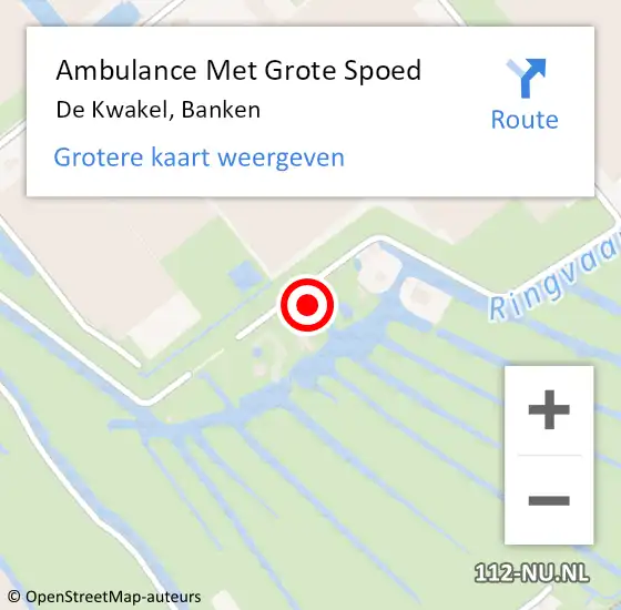 Locatie op kaart van de 112 melding: Ambulance Met Grote Spoed Naar De Kwakel, Banken op 25 februari 2024 15:43