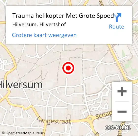 Locatie op kaart van de 112 melding: Trauma helikopter Met Grote Spoed Naar Hilversum, Hilvertshof op 25 februari 2024 15:51