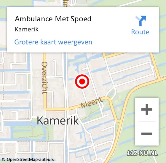 Locatie op kaart van de 112 melding: Ambulance Met Spoed Naar Kamerik op 25 februari 2024 16:27