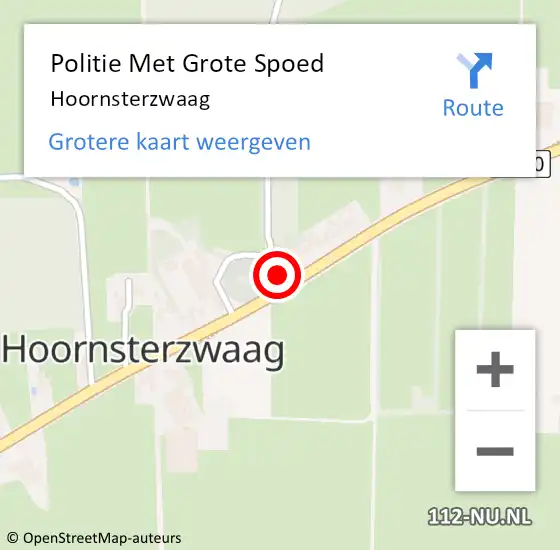 Locatie op kaart van de 112 melding: Politie Met Grote Spoed Naar Hoornsterzwaag op 25 februari 2024 16:49