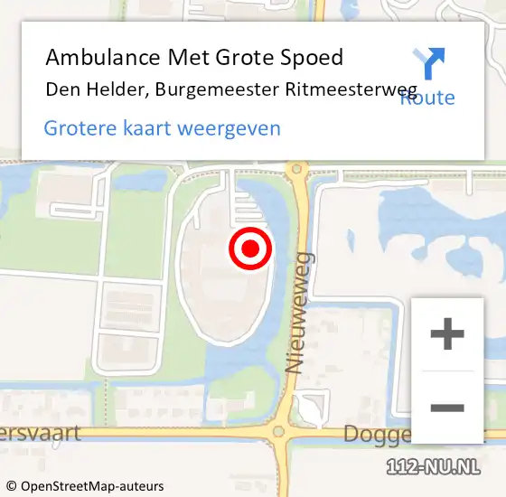 Locatie op kaart van de 112 melding: Ambulance Met Grote Spoed Naar Den Helder, Burgemeester Ritmeesterweg op 25 februari 2024 17:07