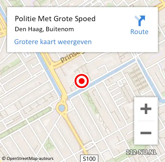 Locatie op kaart van de 112 melding: Politie Met Grote Spoed Naar Den Haag, Buitenom op 25 februari 2024 17:16