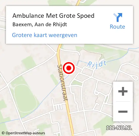 Locatie op kaart van de 112 melding: Ambulance Met Grote Spoed Naar Baexem, Aan de Rhijdt op 25 februari 2024 18:02