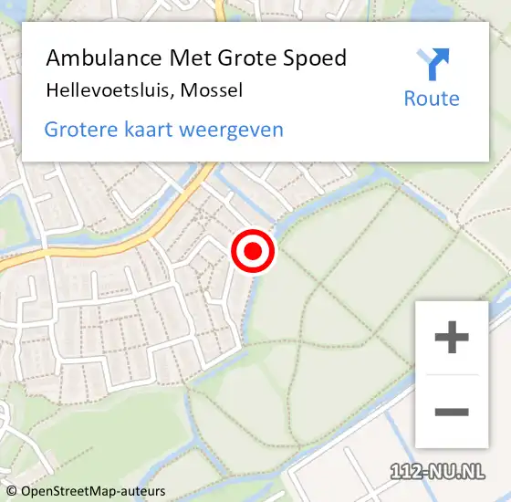 Locatie op kaart van de 112 melding: Ambulance Met Grote Spoed Naar Hellevoetsluis, Mossel op 25 februari 2024 18:34