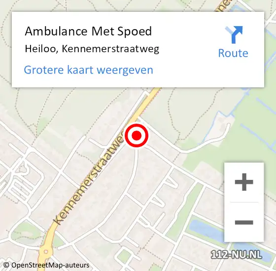 Locatie op kaart van de 112 melding: Ambulance Met Spoed Naar Heiloo, Kennemerstraatweg op 25 februari 2024 18:35