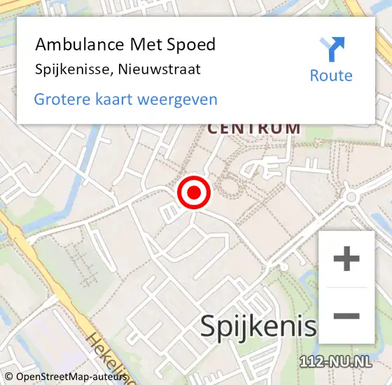 Locatie op kaart van de 112 melding: Ambulance Met Spoed Naar Spijkenisse, Nieuwstraat op 26 februari 2024 00:14