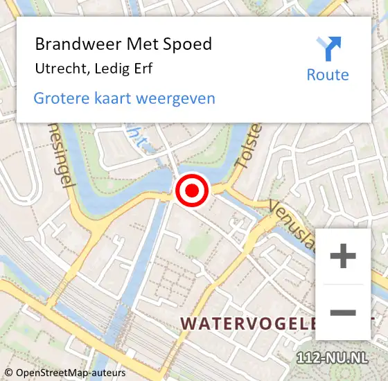 Locatie op kaart van de 112 melding: Brandweer Met Spoed Naar Utrecht, Ledig Erf op 26 februari 2024 00:35