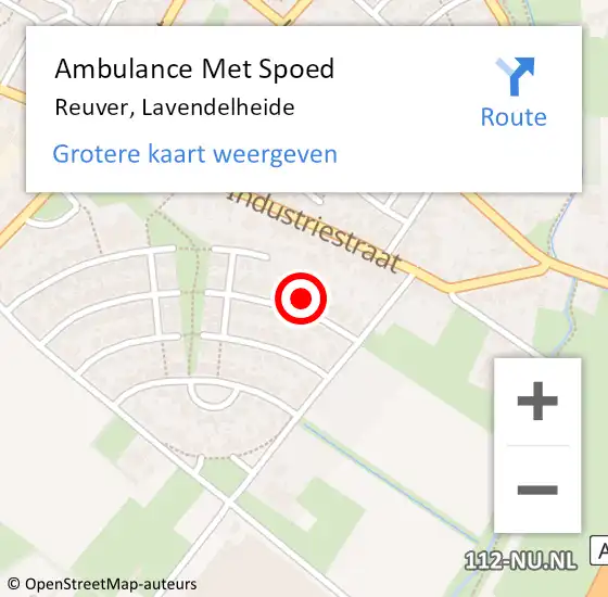 Locatie op kaart van de 112 melding: Ambulance Met Spoed Naar Reuver, Lavendelheide op 26 februari 2024 02:04