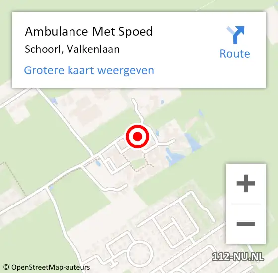 Locatie op kaart van de 112 melding: Ambulance Met Spoed Naar Schoorl, Valkenlaan op 26 februari 2024 02:14