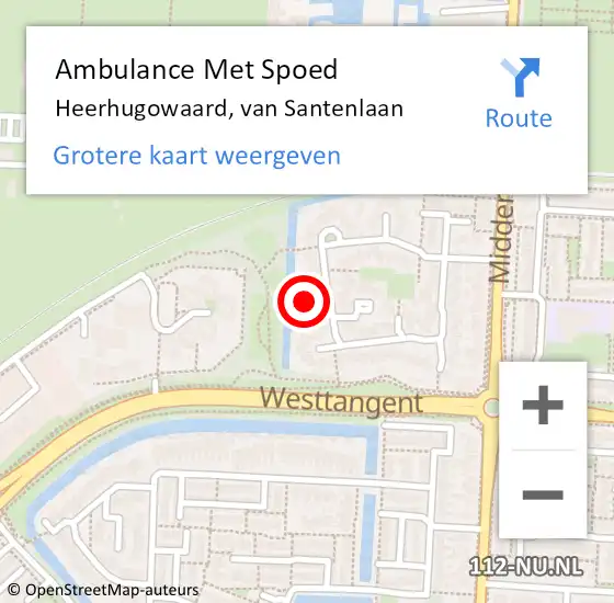 Locatie op kaart van de 112 melding: Ambulance Met Spoed Naar Heerhugowaard, van Santenlaan op 26 februari 2024 03:12