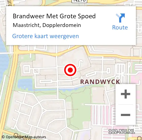 Locatie op kaart van de 112 melding: Brandweer Met Grote Spoed Naar Maastricht, Dopplerdomein op 26 februari 2024 08:17