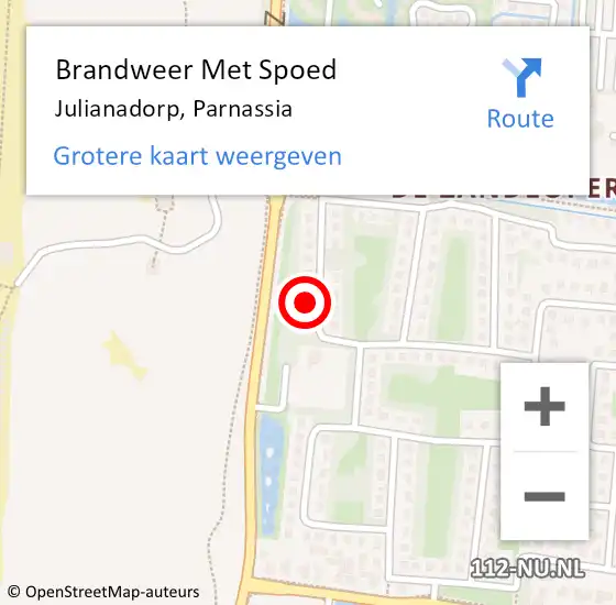 Locatie op kaart van de 112 melding: Brandweer Met Spoed Naar Julianadorp, Parnassia op 26 februari 2024 08:28