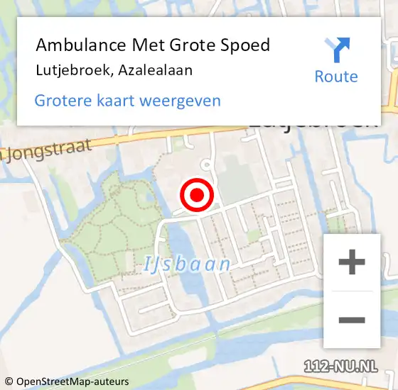 Locatie op kaart van de 112 melding: Ambulance Met Grote Spoed Naar Lutjebroek, Azalealaan op 26 februari 2024 11:01