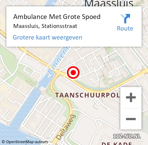 Locatie op kaart van de 112 melding: Ambulance Met Grote Spoed Naar Maassluis, Stationsstraat op 26 februari 2024 12:26