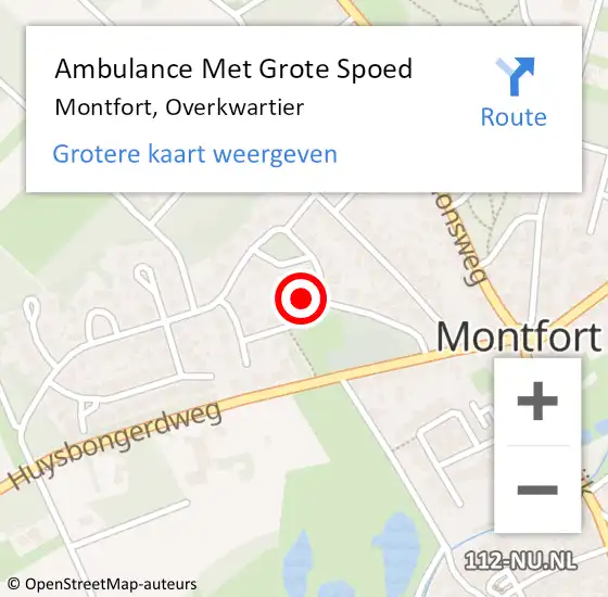Locatie op kaart van de 112 melding: Ambulance Met Grote Spoed Naar Montfort, Overkwartier op 26 februari 2024 13:18