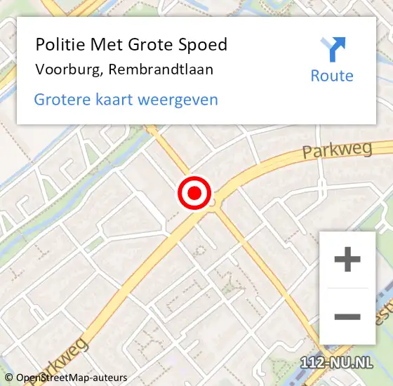 Locatie op kaart van de 112 melding: Politie Met Grote Spoed Naar Voorburg, Rembrandtlaan op 26 februari 2024 14:06