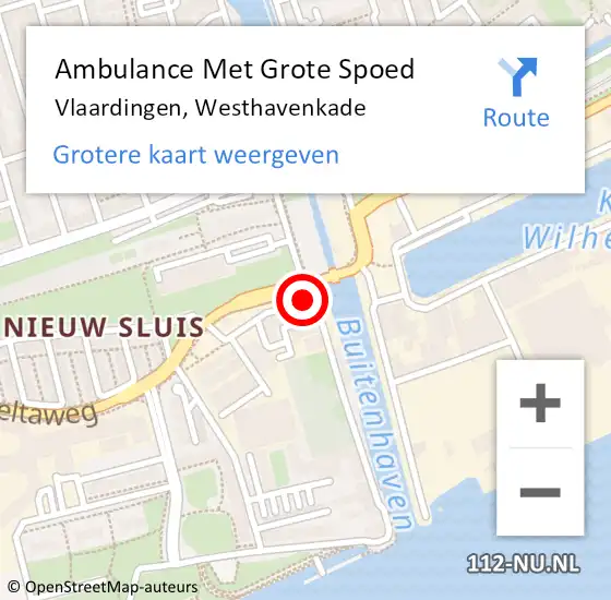 Locatie op kaart van de 112 melding: Ambulance Met Grote Spoed Naar Vlaardingen, Westhavenkade op 26 februari 2024 14:29