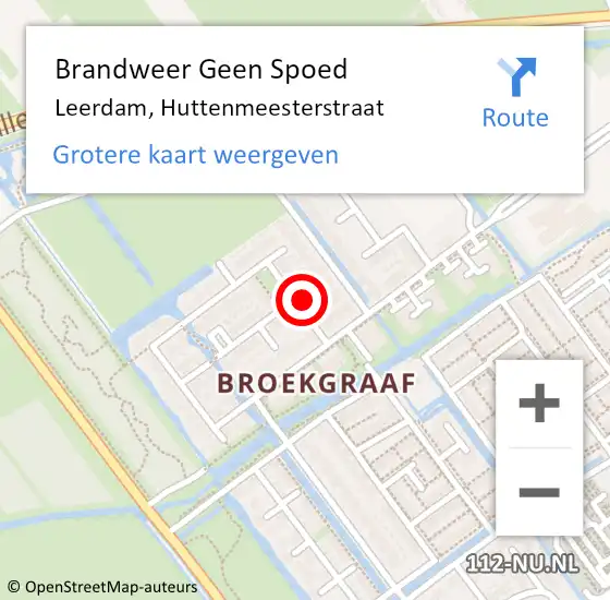 Locatie op kaart van de 112 melding: Brandweer Geen Spoed Naar Leerdam, Huttenmeesterstraat op 26 februari 2024 14:31