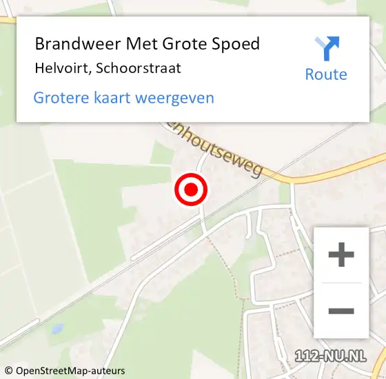 Locatie op kaart van de 112 melding: Brandweer Met Grote Spoed Naar Helvoirt, Schoorstraat op 26 februari 2024 14:34