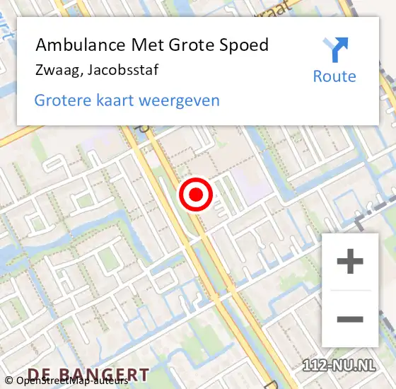 Locatie op kaart van de 112 melding: Ambulance Met Grote Spoed Naar Zwaag, Jacobsstaf op 26 februari 2024 16:20