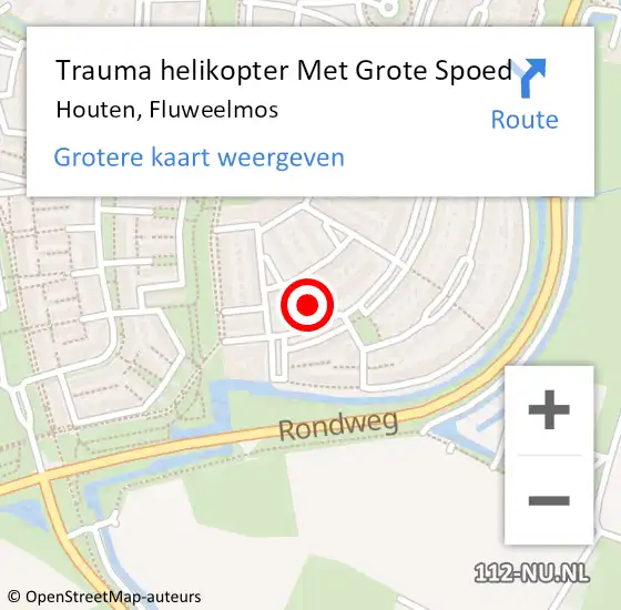 Locatie op kaart van de 112 melding: Trauma helikopter Met Grote Spoed Naar Houten, Fluweelmos op 26 februari 2024 16:28