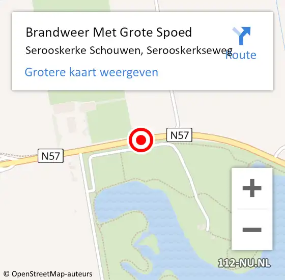 Locatie op kaart van de 112 melding: Brandweer Met Grote Spoed Naar Serooskerke Schouwen, Serooskerkseweg op 27 september 2014 08:46