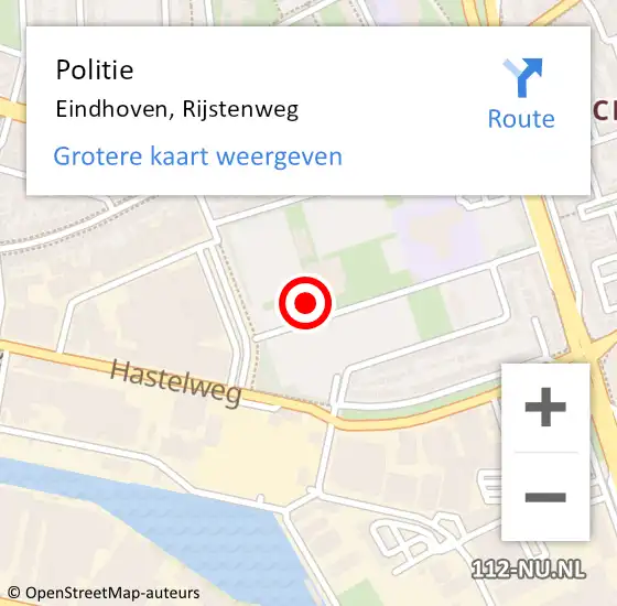 Locatie op kaart van de 112 melding: Politie Eindhoven, Rijstenweg op 26 februari 2024 17:23