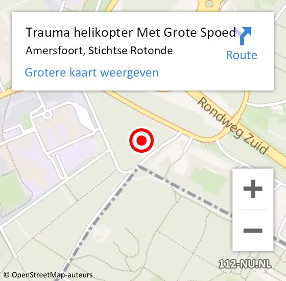 Locatie op kaart van de 112 melding: Trauma helikopter Met Grote Spoed Naar Amersfoort, Stichtse Rotonde op 26 februari 2024 17:36