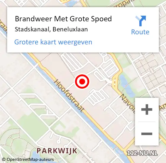 Locatie op kaart van de 112 melding: Brandweer Met Grote Spoed Naar Stadskanaal, Beneluxlaan op 26 februari 2024 18:32