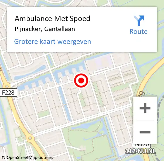 Locatie op kaart van de 112 melding: Ambulance Met Spoed Naar Pijnacker, Gantellaan op 26 februari 2024 18:44