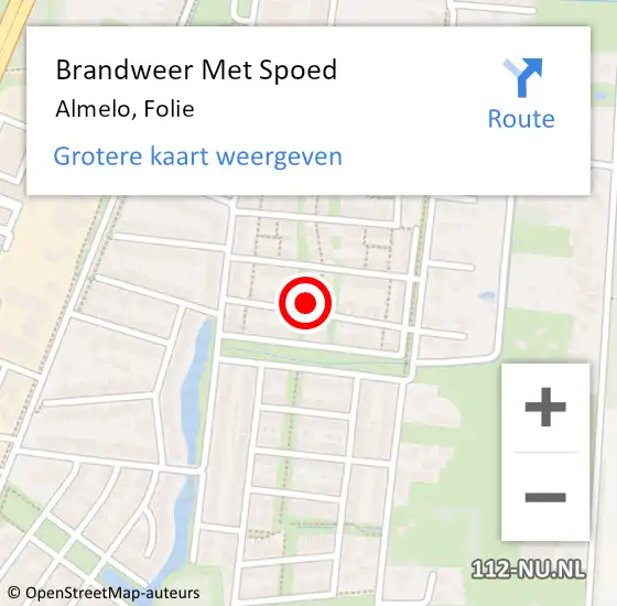 Locatie op kaart van de 112 melding: Brandweer Met Spoed Naar Almelo, Folie op 26 februari 2024 19:21