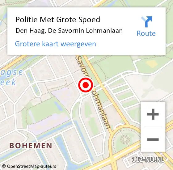 Locatie op kaart van de 112 melding: Politie Met Grote Spoed Naar Den Haag, De Savornin Lohmanlaan op 26 februari 2024 20:26