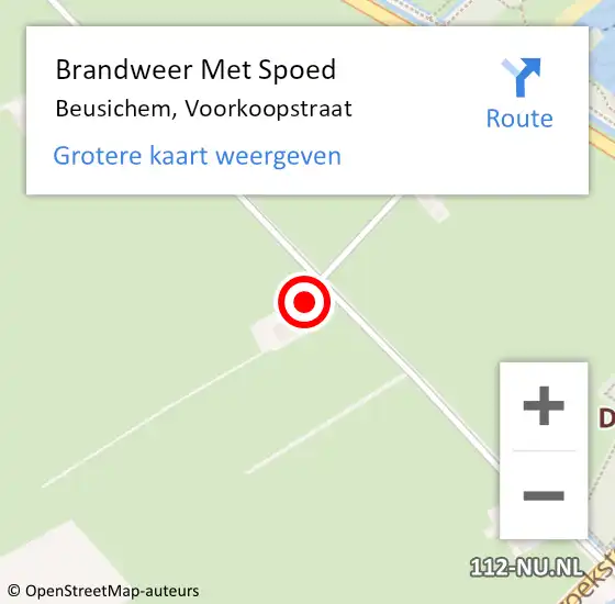 Locatie op kaart van de 112 melding: Brandweer Met Spoed Naar Beusichem, Voorkoopstraat op 26 februari 2024 22:09