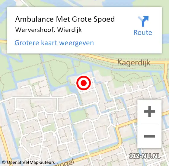 Locatie op kaart van de 112 melding: Ambulance Met Grote Spoed Naar Wervershoof, Wierdijk op 26 februari 2024 22:19