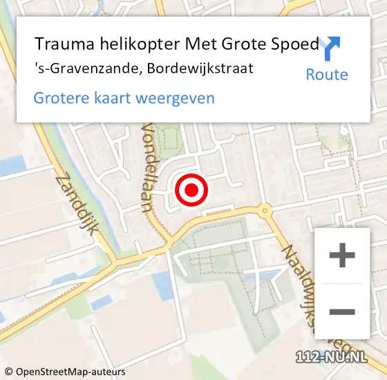 Locatie op kaart van de 112 melding: Trauma helikopter Met Grote Spoed Naar 's-Gravenzande, Bordewijkstraat op 27 februari 2024 00:09