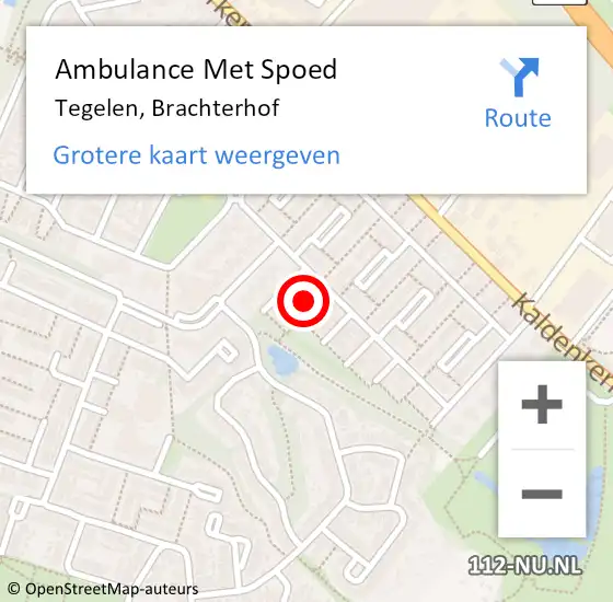 Locatie op kaart van de 112 melding: Ambulance Met Spoed Naar Tegelen, Brachterhof op 27 september 2014 09:30