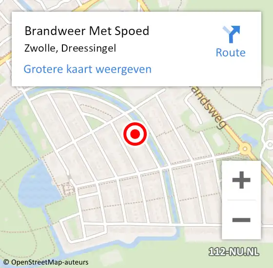 Locatie op kaart van de 112 melding: Brandweer Met Spoed Naar Zwolle, Dreessingel op 27 februari 2024 01:25