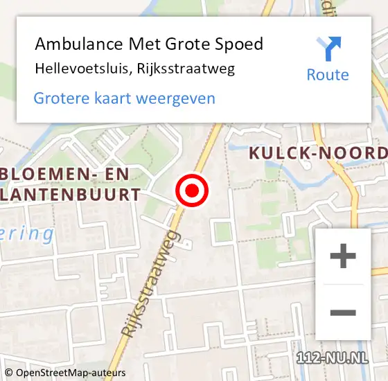 Locatie op kaart van de 112 melding: Ambulance Met Grote Spoed Naar Hellevoetsluis, Rijksstraatweg op 27 februari 2024 05:27