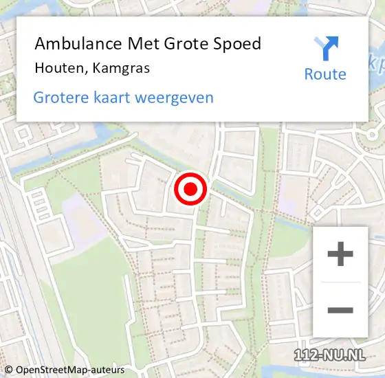 Locatie op kaart van de 112 melding: Ambulance Met Grote Spoed Naar Houten, Kamgras op 27 september 2014 09:42