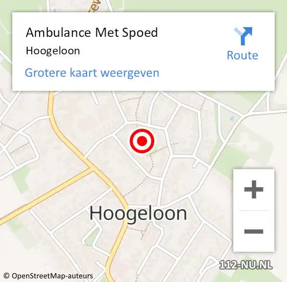 Locatie op kaart van de 112 melding: Ambulance Met Spoed Naar Hoogeloon op 27 februari 2024 07:09