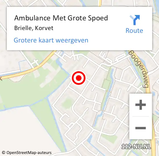 Locatie op kaart van de 112 melding: Ambulance Met Grote Spoed Naar Brielle, Korvet op 27 februari 2024 08:17